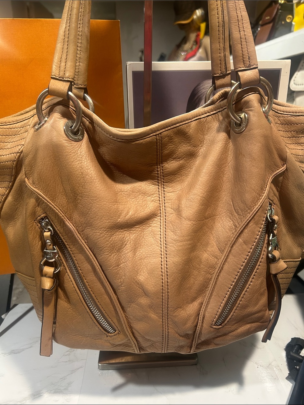B Makowsky leather shoulder bag